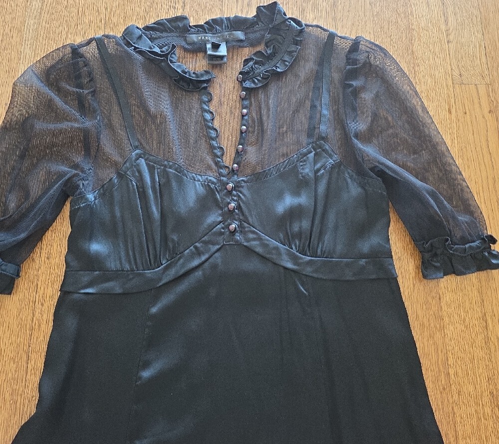 Silk Marc Jacobs Satin & Sheer Dress - Picture 4 of 16